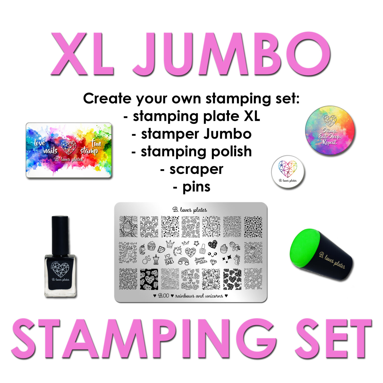 XL JUMBO Stamping Set - B. Loves Plates